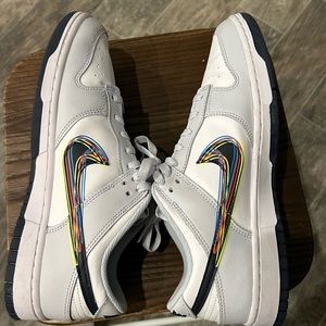 Nike Dunk Low 3D Swoosh gray and white mens 9.5